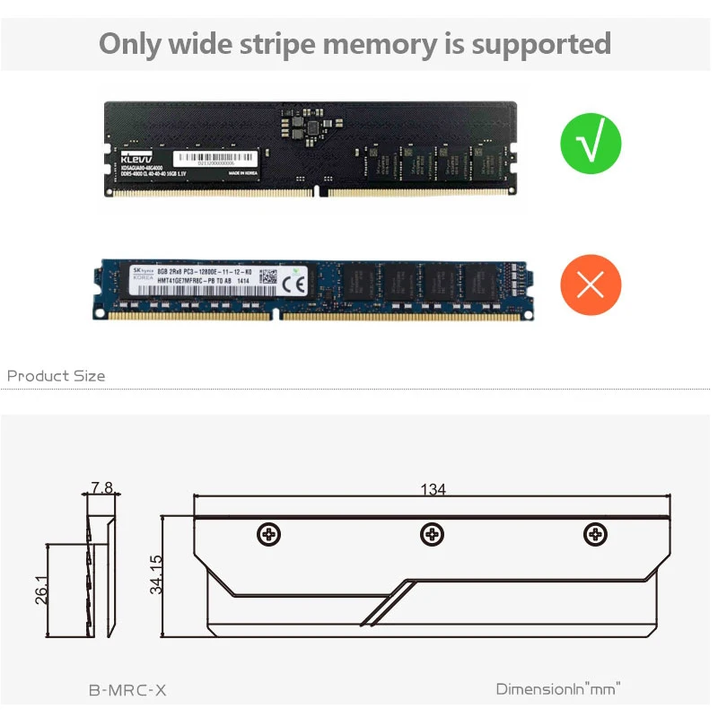 Bykski Completa de Metal Radiador Capa para Ddr5 Ram Dissipador Memória Clipe Prata para o Sistema de Dissipação Calor Armadura B-mrc-x - Imagem 3