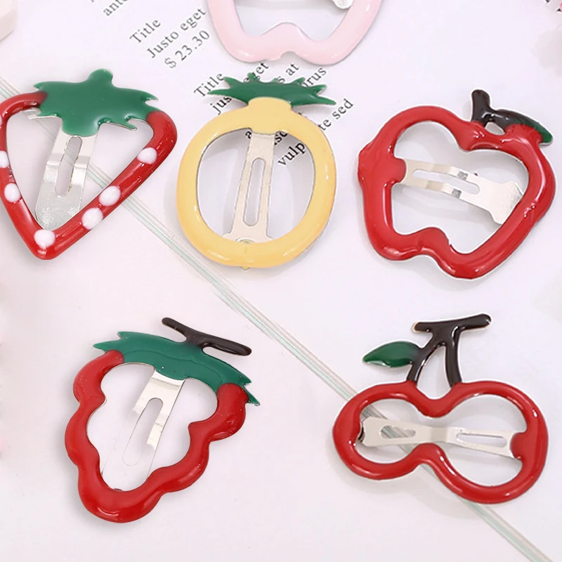 Metall Haars pangen Kirsch form Mode Erdbeer Seiten clips DIY Styling Tool Früchte BB Haarnadeln Kinder süße Kopf bedeckung