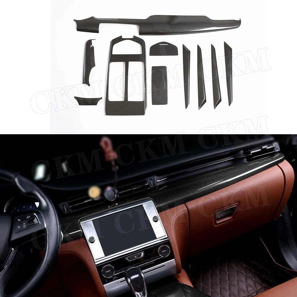 

Dry Carbon Fiber Car Dashboard Gear Shift Panel Storage box Door Interior Trim Sticker Case for Maserati Quattroporte 2013-2020