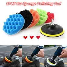 

8 PCS 3"/4" Buffing Pad Car Sponge Polishing Pad Kit Car Beauty Waxing Tools Accessory Drill Polishing Colorful Sponge