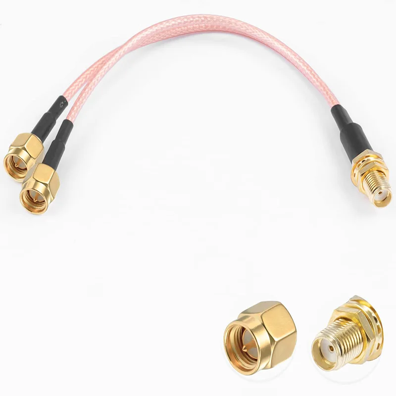 Adaptateur d'Antenne RP SMA Mâle/Femelle pour Touristes, 2 x SMA, 2 Voies, Mathiateur de Type Y, Pigtail RG316 RF, Câble d'Extension Coaxial