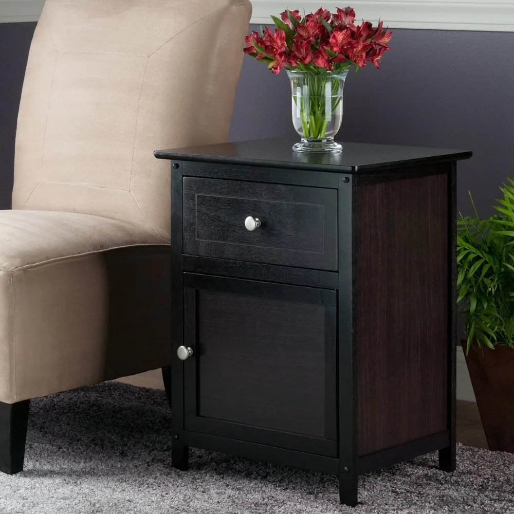 Side Bed Tables for Rooms Eugene Accent Table 18.9 Inches Coffee Mesas Espresso Sac De Luxe Femme Mesa Lateral Storage Cabinet