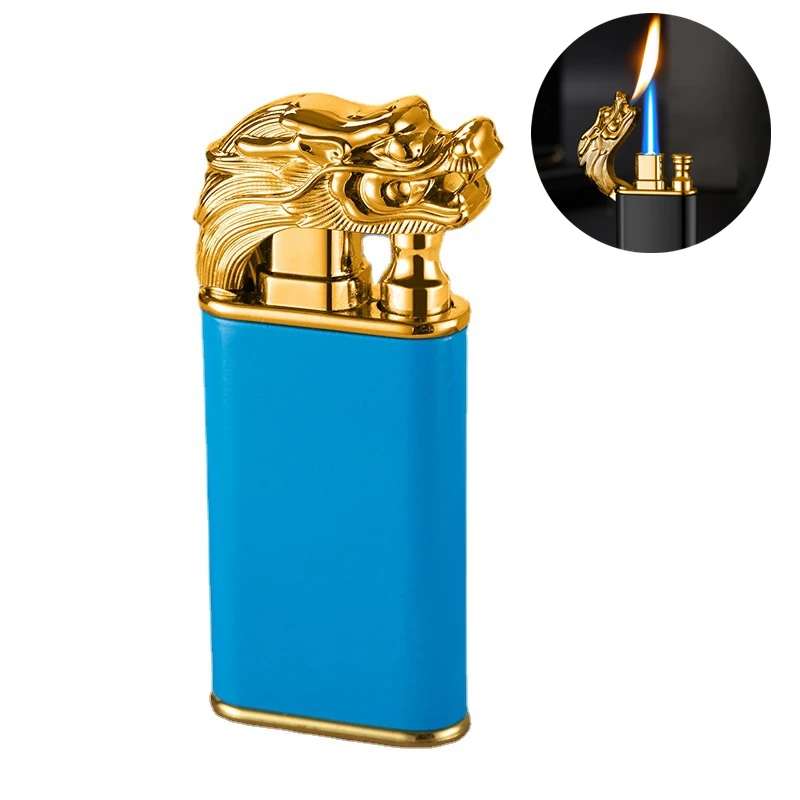 Creative Metal Twin Flame Dragon Lighter Convertible Jet Flame & Naked