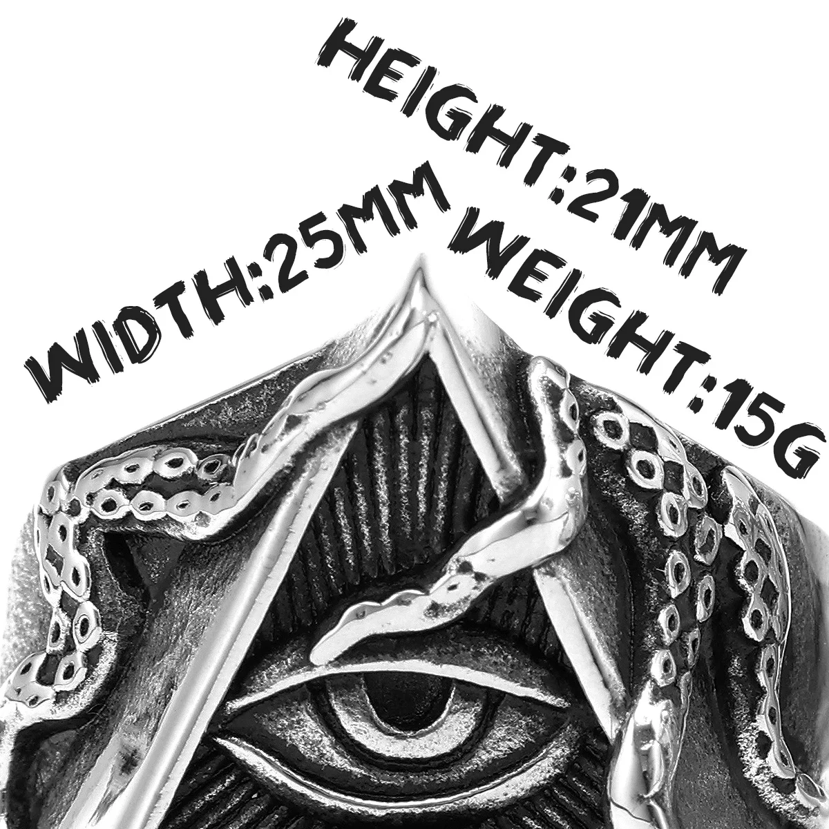 프리메이슨 일루미나티 문어 눈 스테인레스 스틸 여성 남성 반지, 펑크 빈티지 남자 친구 보석 창의력 선물 도매