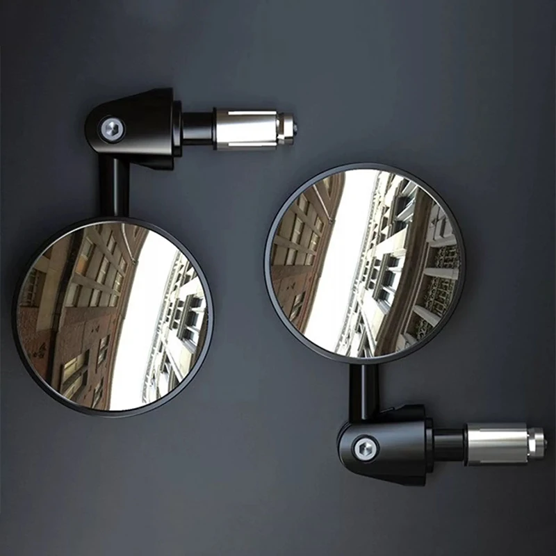 Motorcycle Handlebar Rearview Mirror Motorbike Handlebar Extended Mirrors Angle Adjustable Blind Spot Wide View Safety Mirror 4