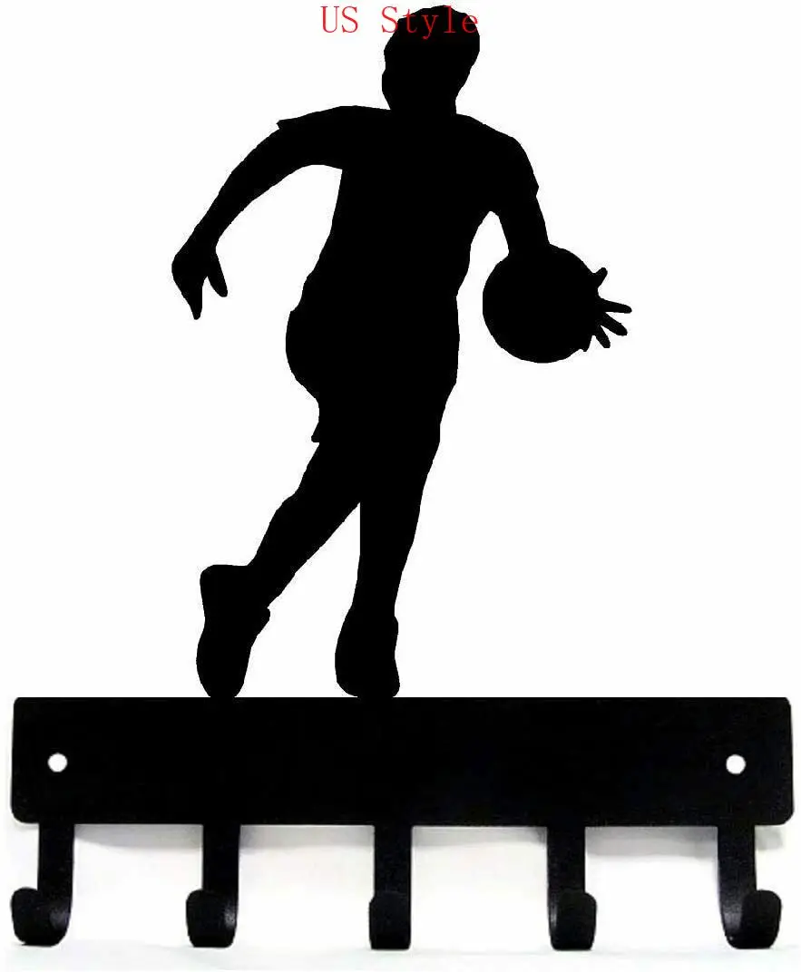 

Basketball Player Sport Key Hooks Holder Small 6 inch Wide Garden Home