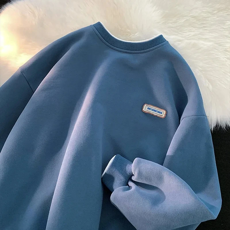 Fashion Loose Long Sleeve Pullovers Women Spring Korean  3XL Solid Color BF Sweatshirts Casual Lazy Wind Top New