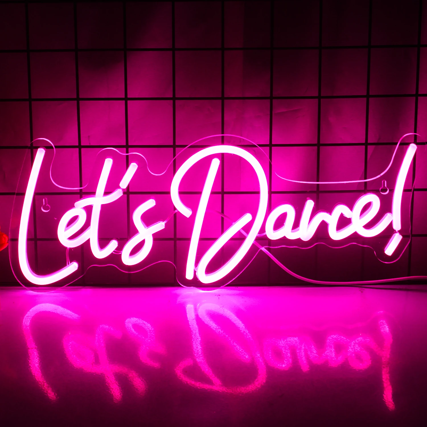 Let's Dance Neon Signs Dance Led Sign USB Powered Switch for Wedding Party Bar Valentines' Day Birthday Dancing Party Wall Decor