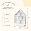 Kids Dollhouse Bookshelf and Baby Storage - Wooden Stand Dollhouse Bookcase with 4-Tier Storage Display Organizer, Children Book 2