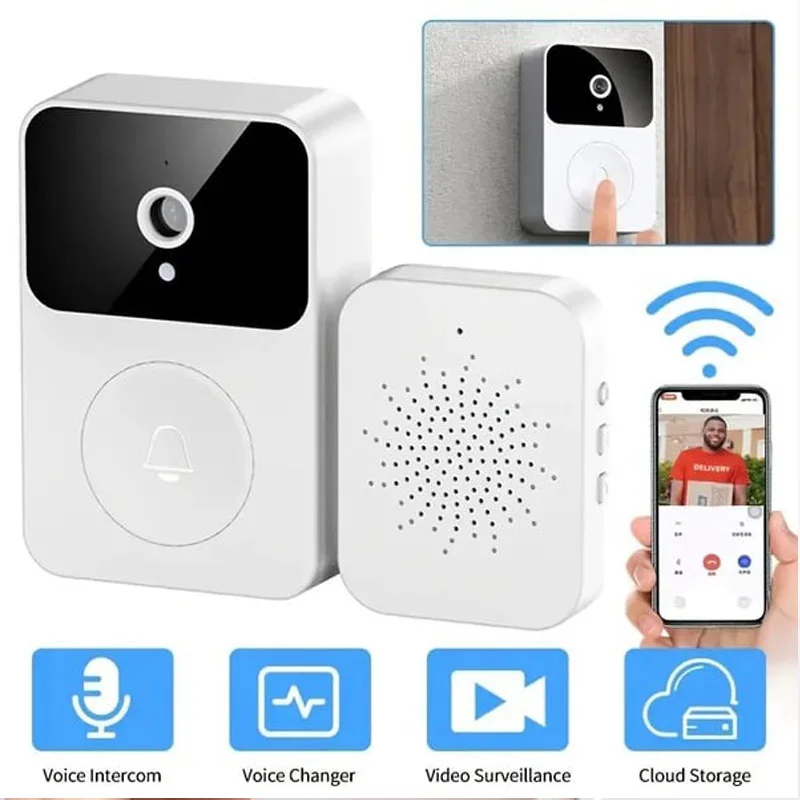 

Smart Video Doorbell X9 Wireless Remote Home Surveillance Video Intercom HD Night Vision Capture Communicative Alarm Doorbell