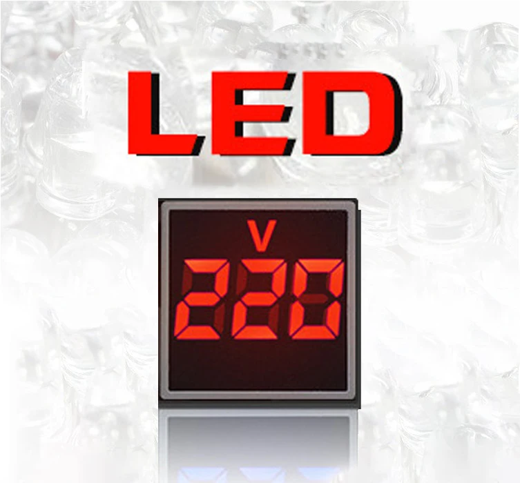 СВЕТОДИОДНЫЙ цифровой измеритель напряжения с квадратной панелью AC20-500V