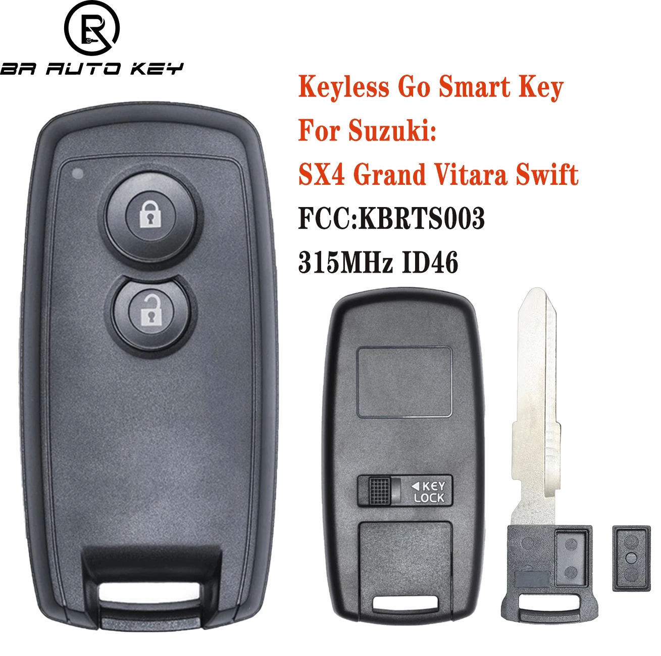 Умная деталь с 2 кнопками для Suzuki Swift SX4 Grand Vitara 315 МГц ID46 чип HU133 blade KBRTS003 CMIT ID:2005DJ0233 |
