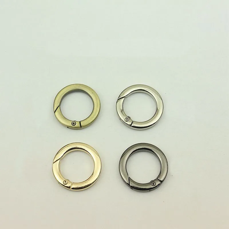 30Pcs 20mm Flat Metal Spring Rings Bag Strap Hook Buckle Handbag O Ring Connector Belt Clasp Dog Collar Buckles DIY Accessory