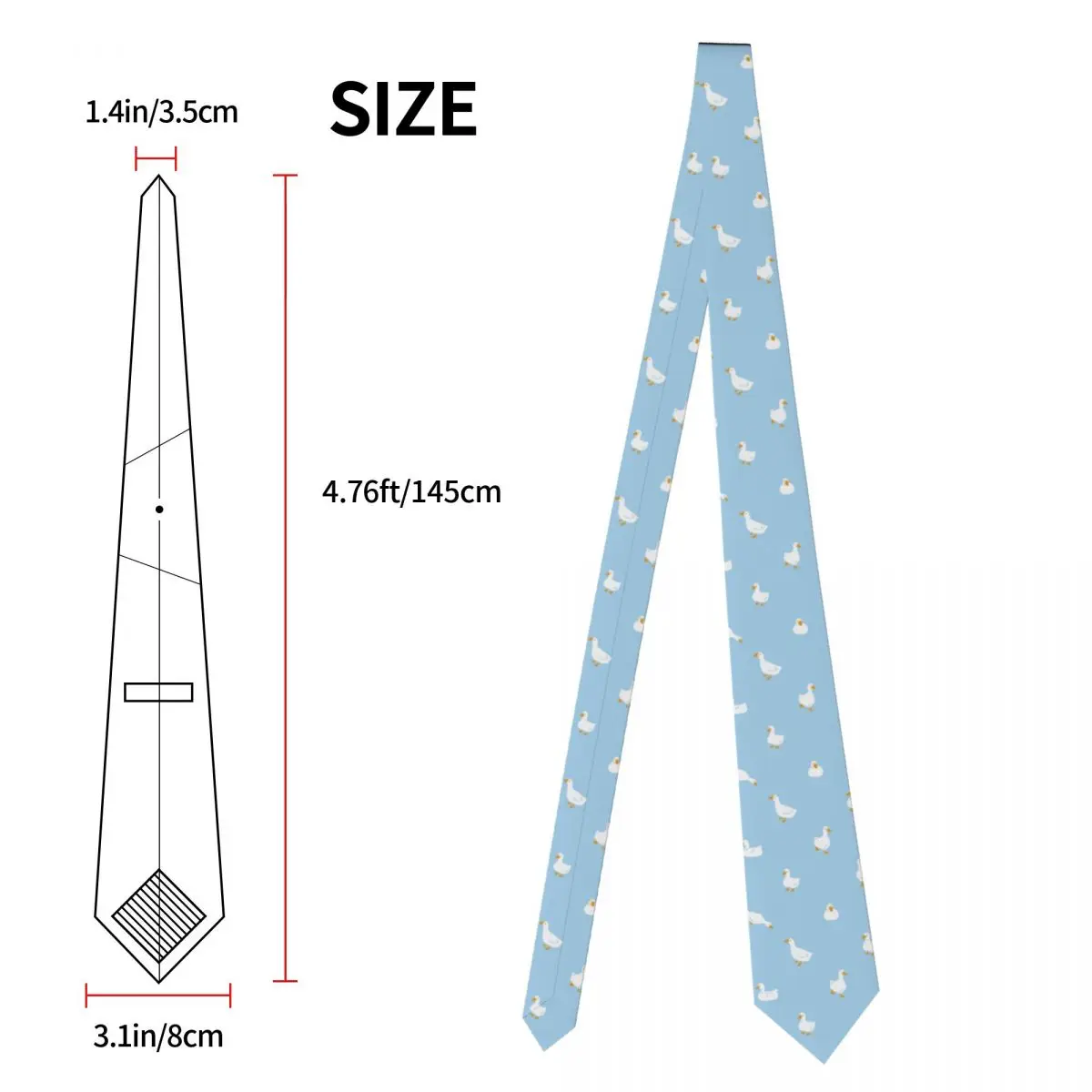 Cartoon Duck Goose Rubber Duck Unisex Neckties Silk Polyester 8 cm Narrow Neck Ties for Men Shirt Accessories Wedding