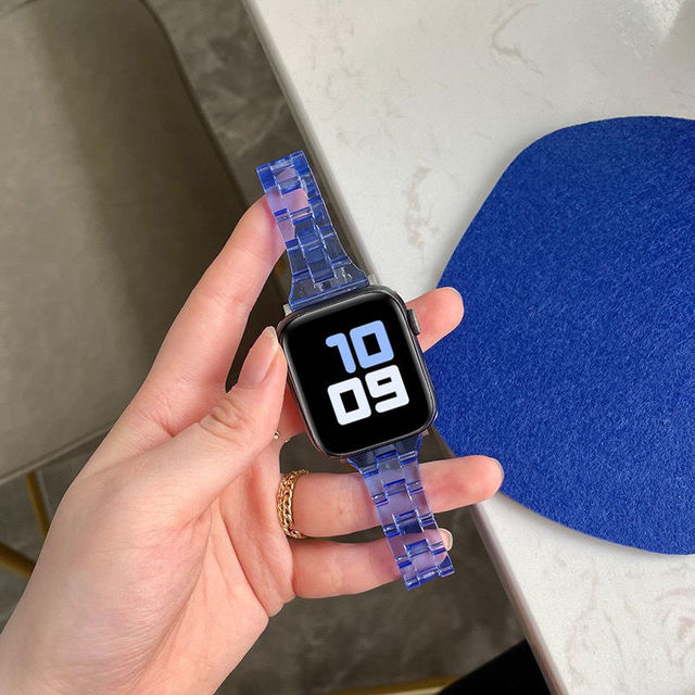 Transparent Band For Apple Watch 44mm 40mm 45mm Series Se 7 6 5 Clear Strap on Smart Iwatch 34 38mm 42mm Bracelet Watchband