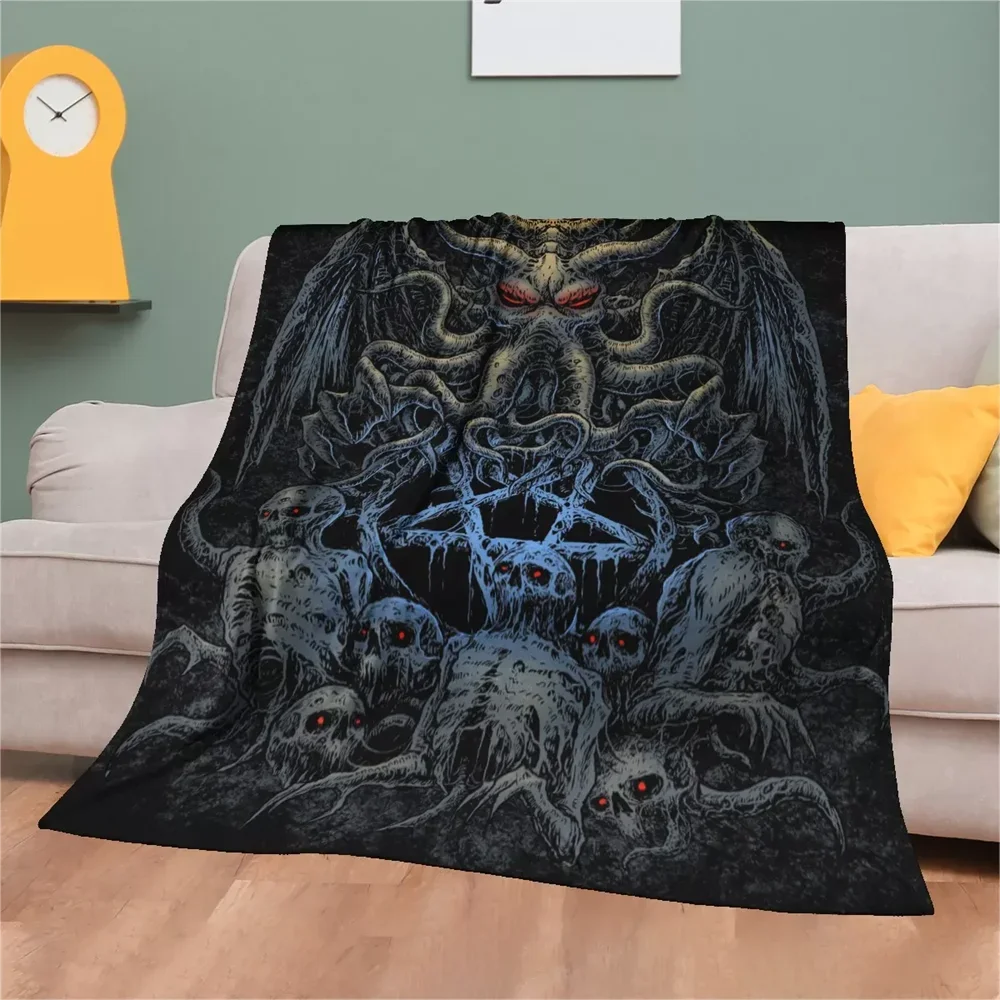 Gothic Punk Style Plush Throw Blanket for Bedroom Death Skull Printed Throw Blankets Special Halloween Gifts for Teenager Adluts 3