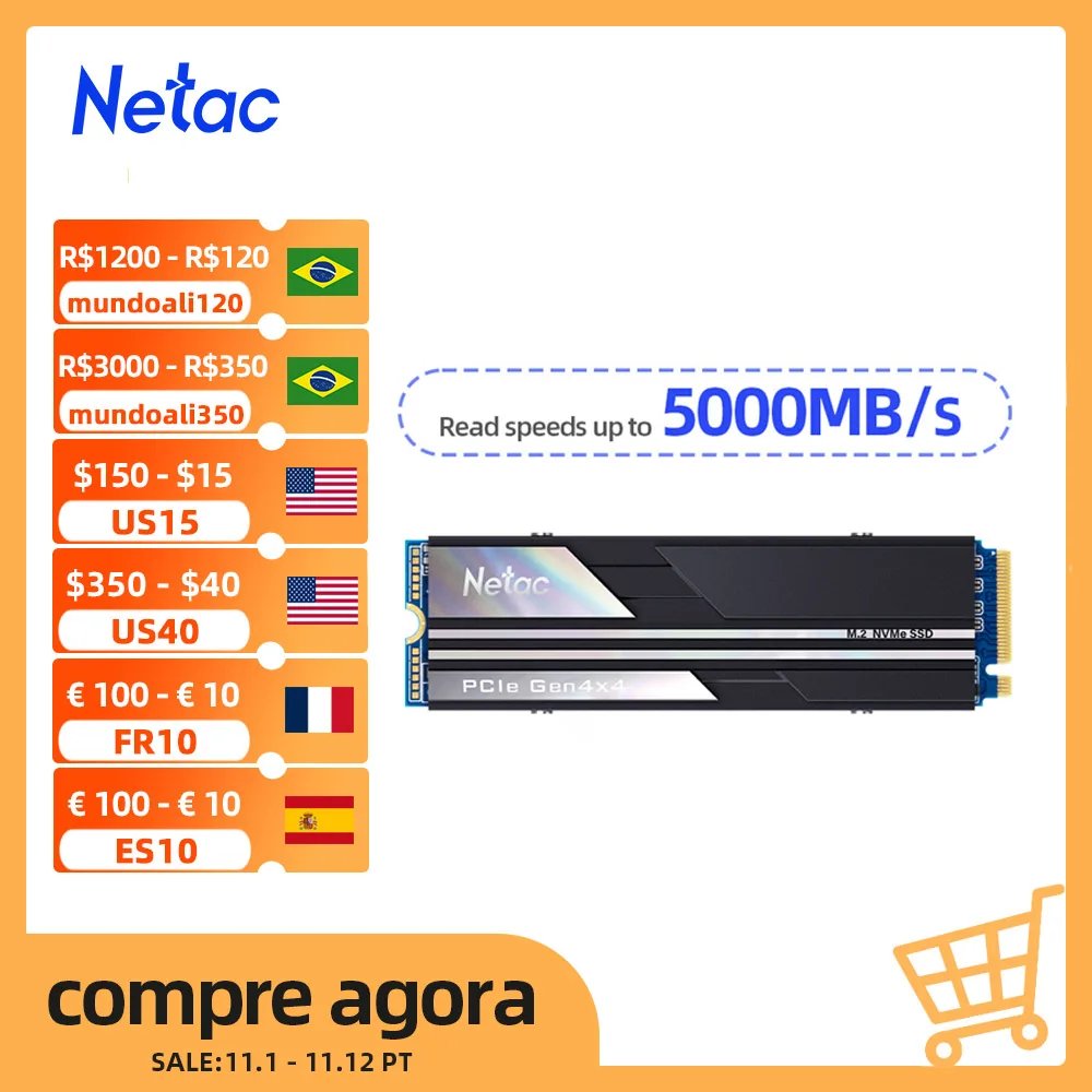  Netac SSD 1tb SSD M2 NVME 2tb 500GB Hard Disk M.2 PCIe4x4 Internal Solid State Drives