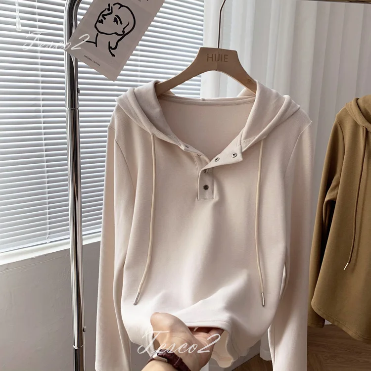 TescoCasualWomensHoodiesKoreanStyleLooseDrawStringSweatshirts