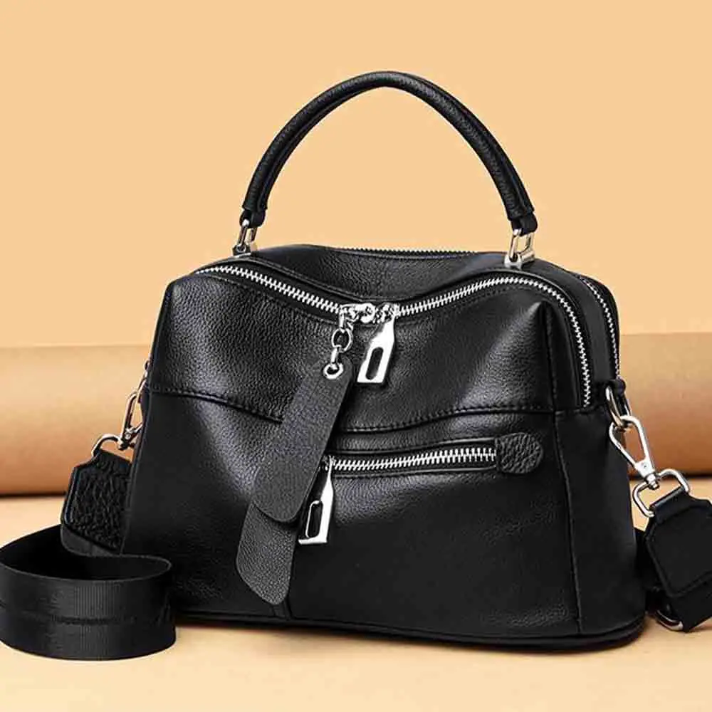 

Motingsome Classic Fashion Designer Bag for Women Leather Shoulder Purses Multi-Pocket Cowhide Female Messenger Bag 2022