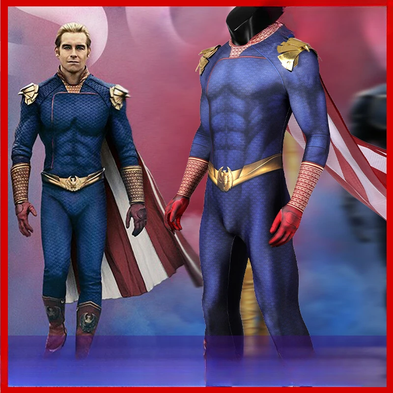 

In Stock The Boys Season3 Homelander Cosplay Bodysuits Halloween Christmas Party Costume Cos Clothes Stage Performance Role Play