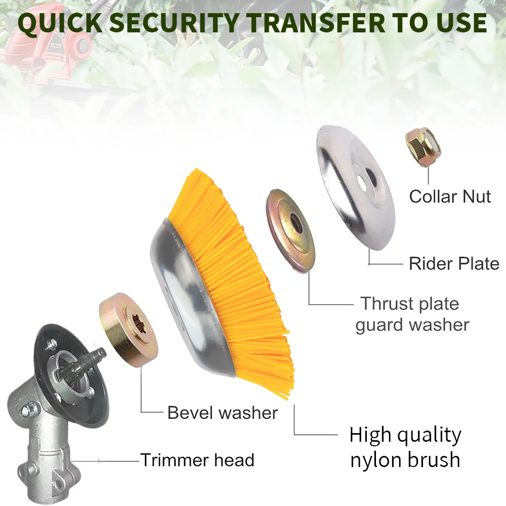8" 200mm Universal Grass Strimmer Head Trimmer Brush Nylon Wire Wheel Garden Weed Lawn 2