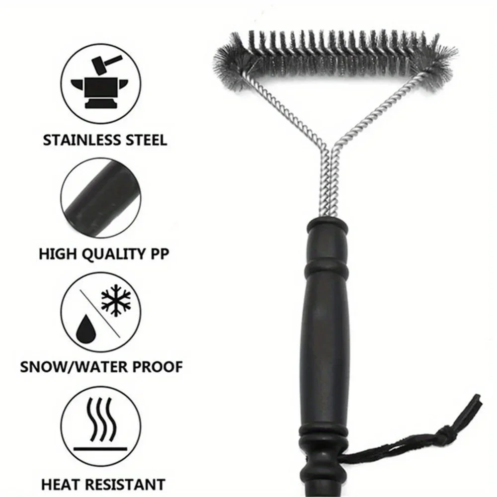 BBQ Grill Barbecue Brushes Portable Stainless Steel Anti Rust Clean Accessories Cleaning Barbecue Wire Brush Cooking Tools