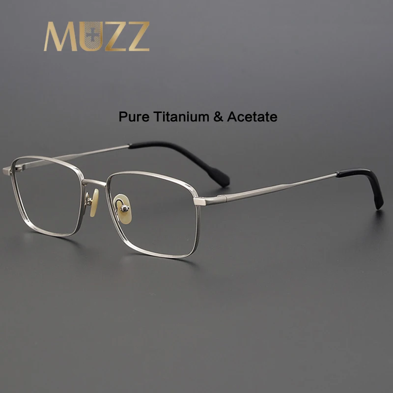 Lunettes en titane pur pour hommes, monture de lunettes rétro