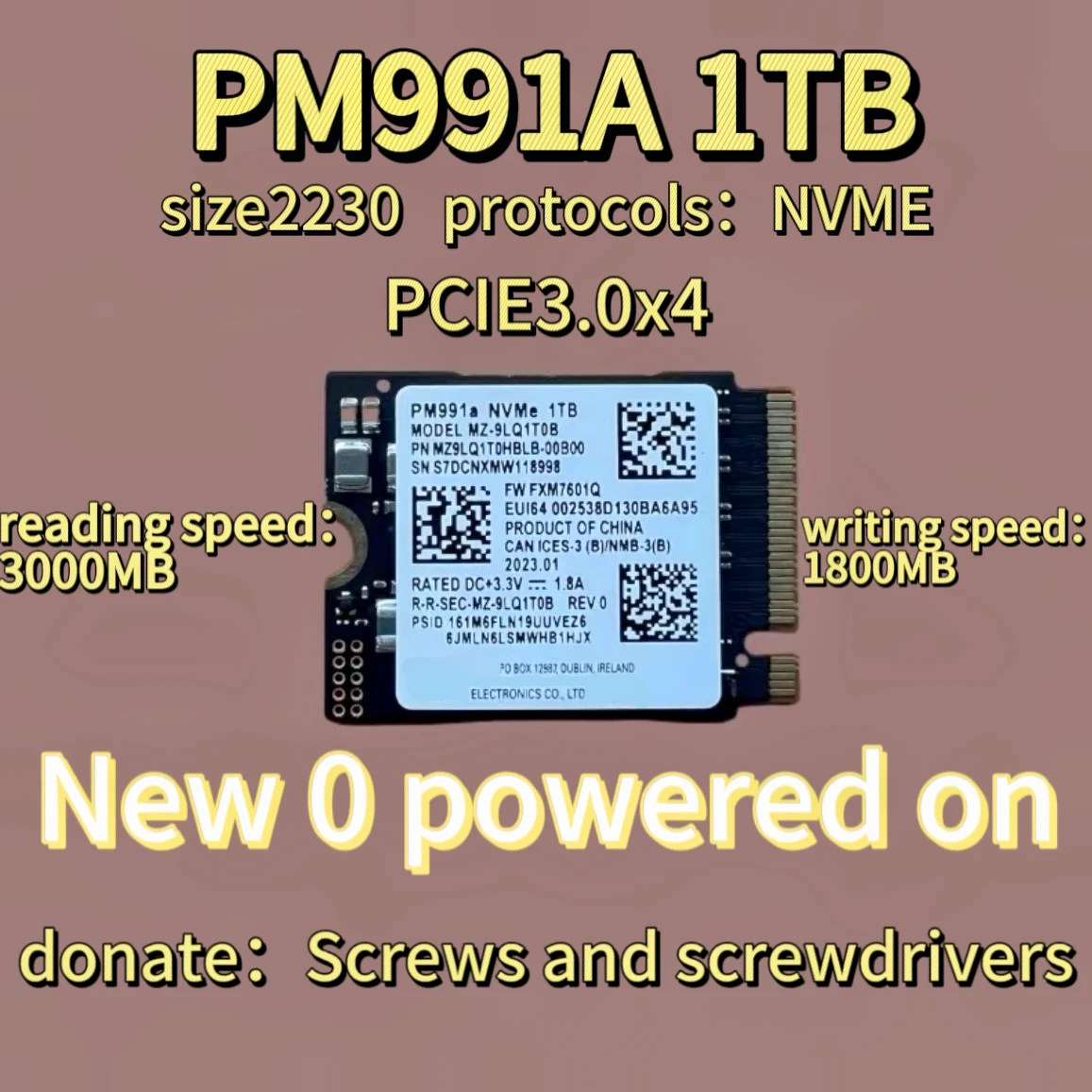 Pm991A 1Tb M.2 2230 Unità A Stato Solido Nvme Laptop Ssd Espansione Palmare Muslimper: Samsung