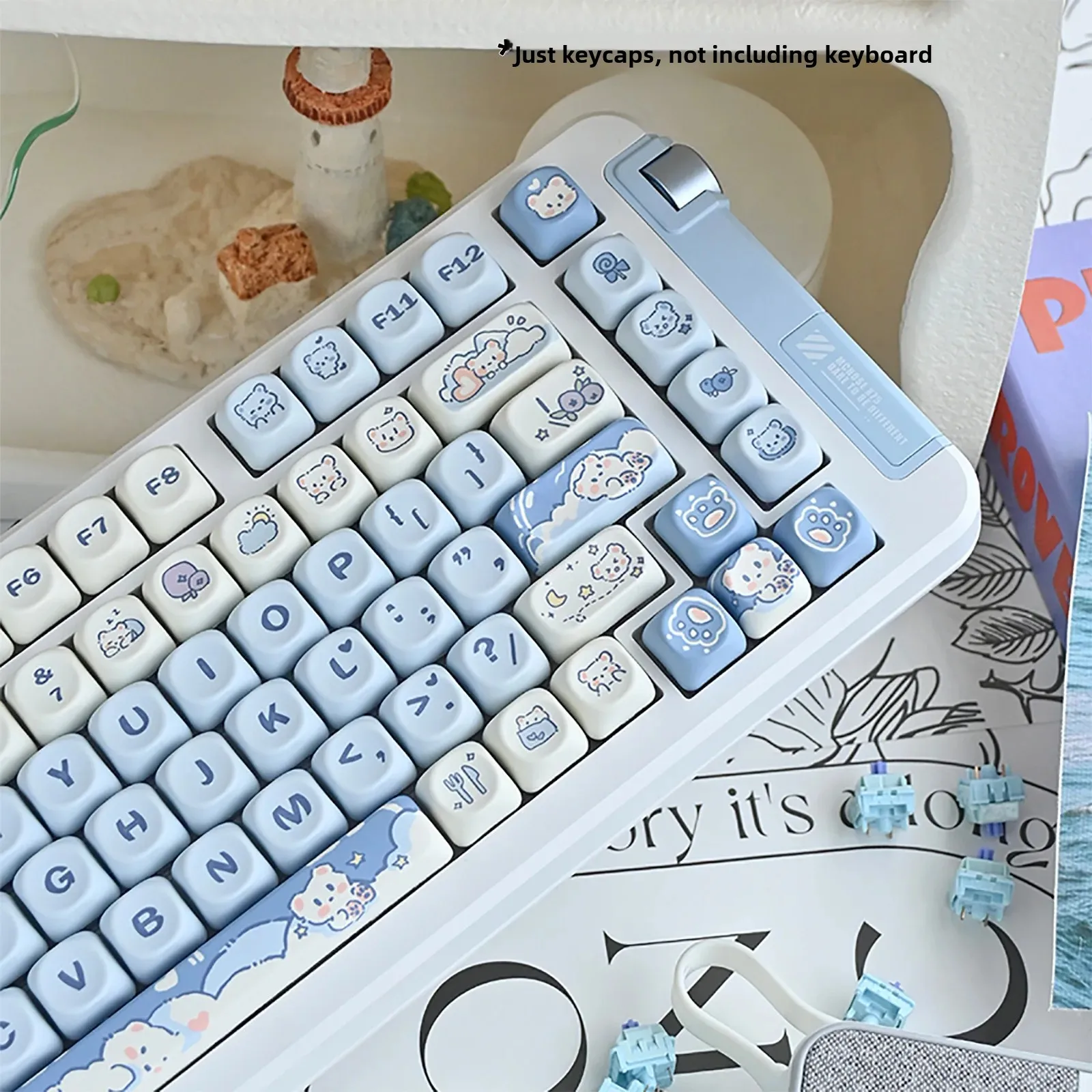 Keycaps Full Set For Wei Mechanical Rgb Gaming Keyboard, Ice Cream, Us-uk, Turquoise
