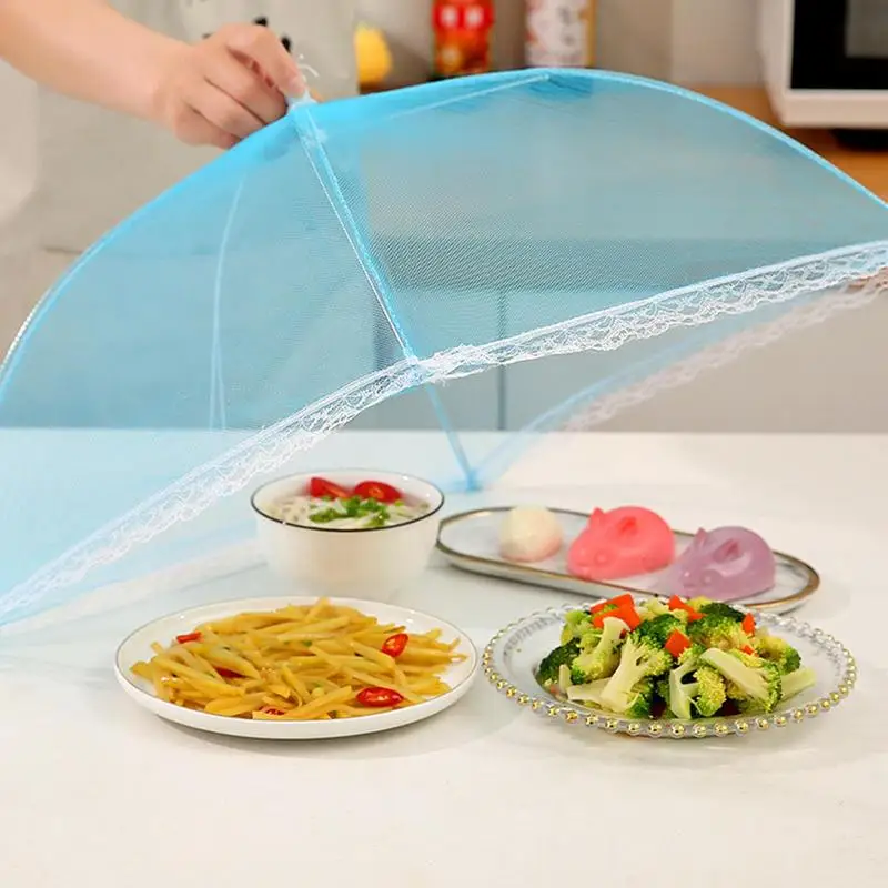 Food Cover for Outdoors Foldable Durable Food Lids for Bowl Plate Anti Mosquito Pop-Up Cover Umbrella Meal Vegetable Fruit