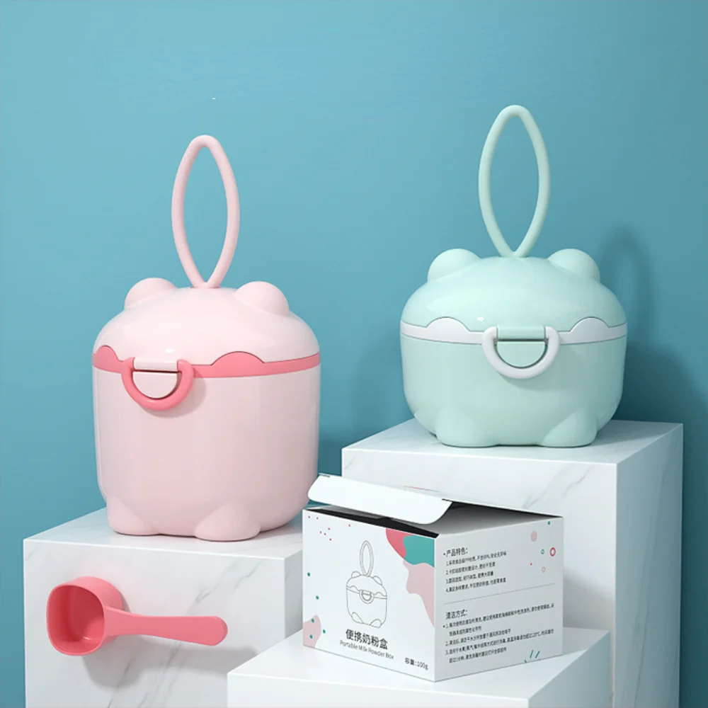 

Baby Milk Powder Box Cute Bear Shape Food Storage Box Essential Cereal Infant Milk Powder Box Toddler Snacks Container