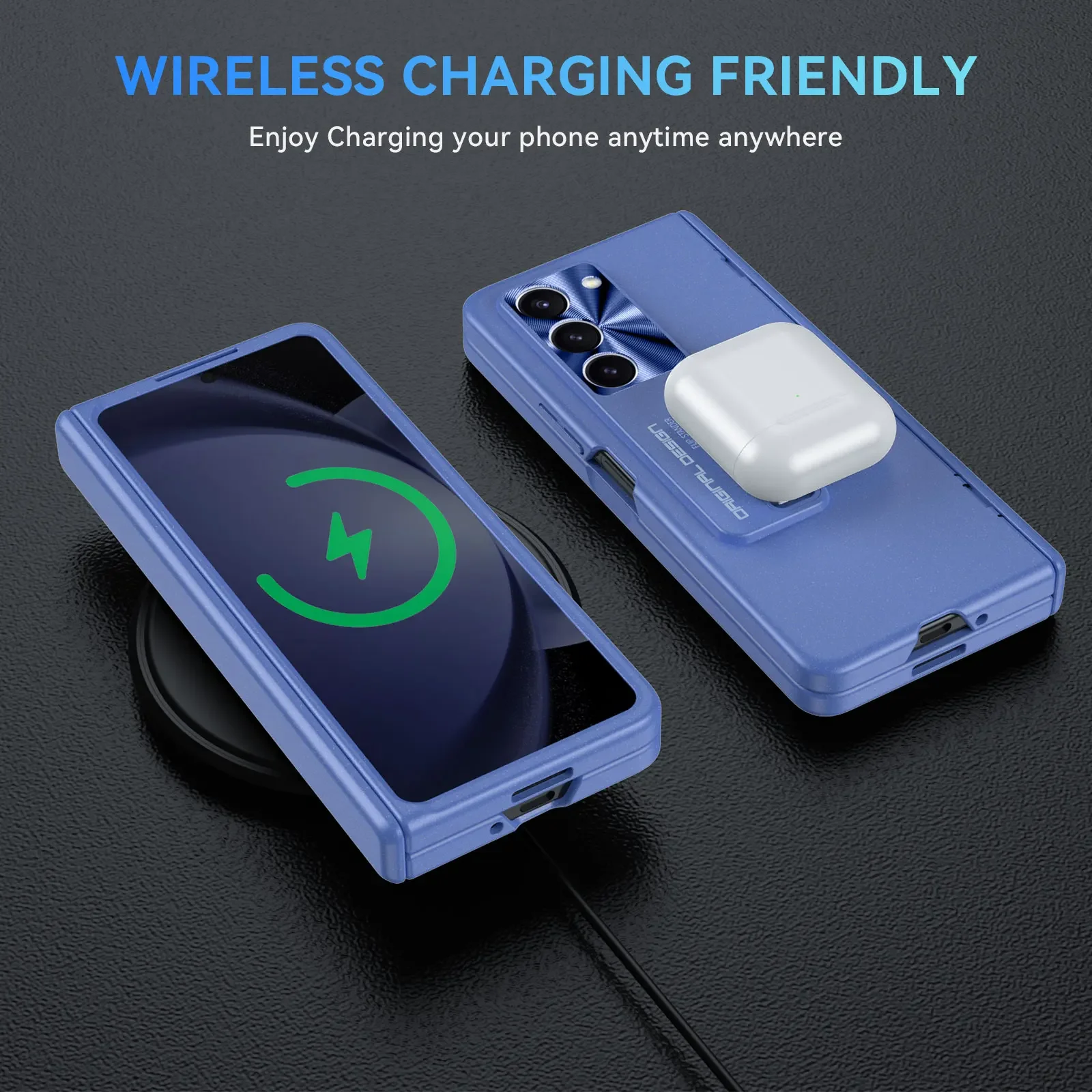 Coque de protection intégrale HD de luxe avec charnière mate et support antichoc pour Samsung Galaxy Z Fold 5 5G_voghion.com