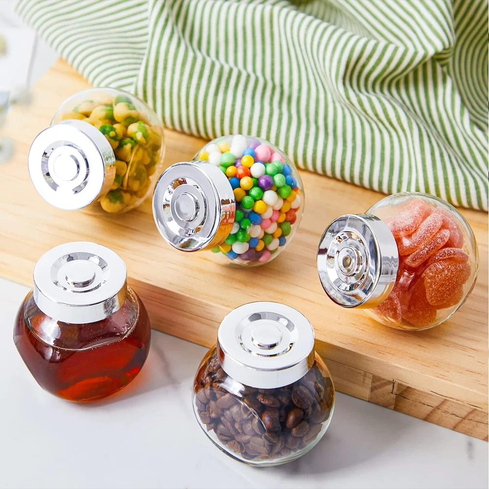 Frascos pequeños de vidrio con tapa para dulces, frascos pequeños de 1,7  oz, contenedores de dulces para favores de fiesta, regalos de boda,  especias y miel - AliExpress, image size:1000x1000
