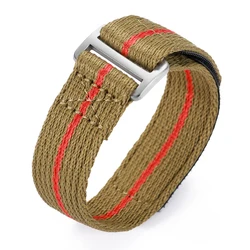 Durable Nylon Military - Style Waterproof Watch Strap with Hook and Loop Fastener - S about 235mm (Green Red)