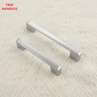 มือจับตู้ลิ้นชัก เฟอร์นิเจอร์ครัว มือจับสำหรับตู้ ลูกบิดประตู ลิ้นชัก เฟอร์นิเจอร์ครัว ลูกบิดสีเงิน อลูมิเนียมแข็ง 3