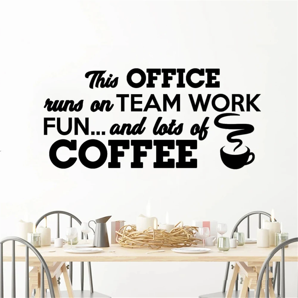 

Wall Decals This Office Runs On Teamwork Quotes Stickers Door Window Murals Vinyl Bedroom Office Home Decor Poster DW13832