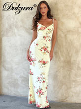 Floral Print Backless Bodycon Sleeveless  Style Maxi Dress