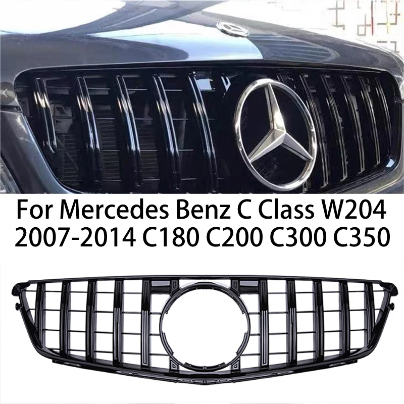 

GT Style For Mercedes Benz C Class W204 C180 C200 C300 C350 2007-2014 Front Radiator Grill Kidney Bumper Spare Parts Accessories
