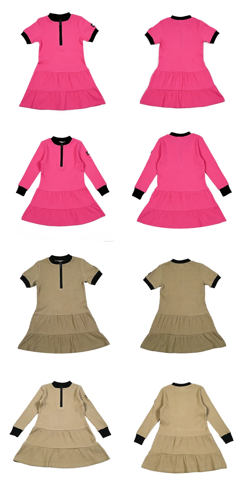 AA SS25 - Children Leather Pocket Ribbed Collection in 2 Colors with Dress Baby Romper Tee Shirt for Girls and Boys Summer Suits – Detail 11