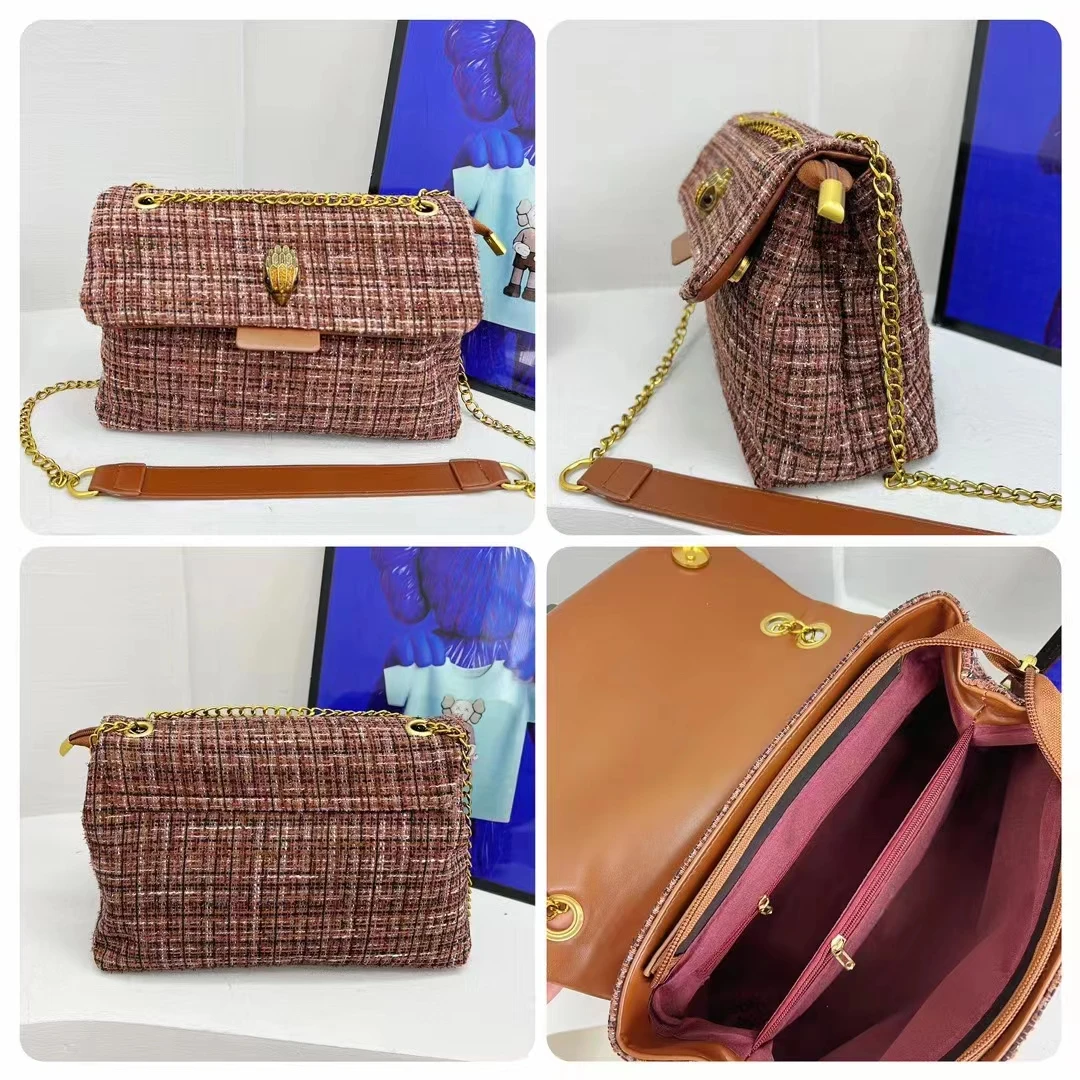 New Luxury Designer Metal Chain Shoulder Bag Fashion Retro Crossbody Bag Shiny Women's Handbag Eagle Head High Quality