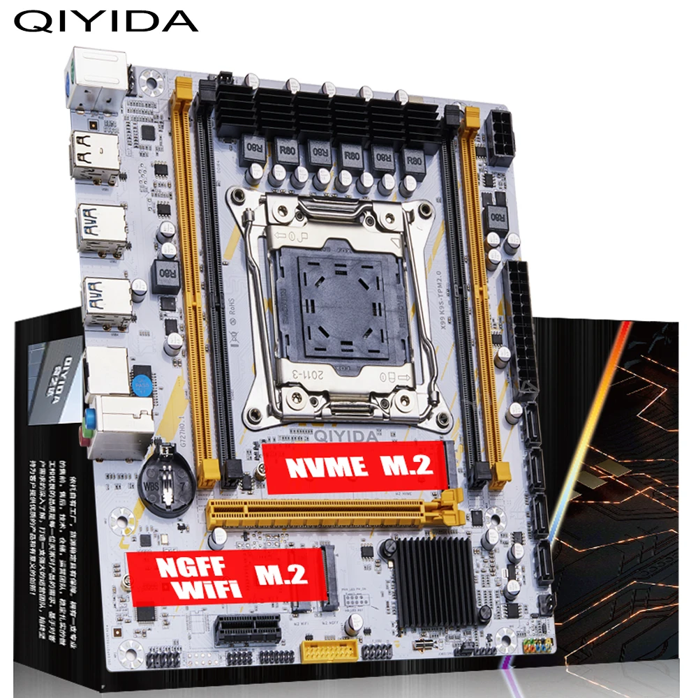 エルマ Qiyida x99 conjunto de placa-mãe kit com LGA2011-3 xeon e5 2670 v3
