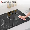 Burners Electric Cooktop Built-in & Countertop Stove Two Burner Ceramic Cooktop with Child Safety Lock Timer Touch SensorControl 5