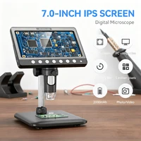 Microscope numérique LCD 7 pouces, loupe 50X-1200X, 5MP HD, 8 lumières LED pour la réparation électronique, anneau de soudure, vue sur PC, cadeaux 1