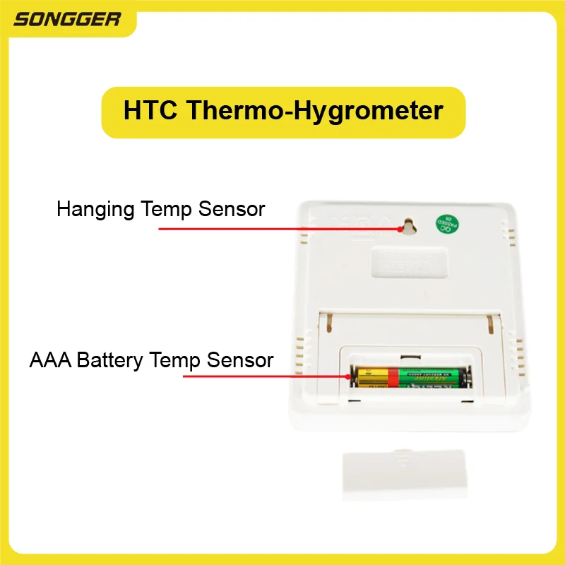 Digital Thermo-Hygrometer with LCD Clock - Indoor/Outdoor Temperature & Humidity Weather Station