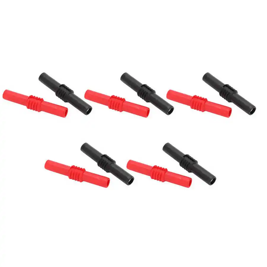10pcs Insulated 4mm to 4mm Banana Plug Female Socket Coupler Connector Female Adapter Extension Insulated Black Red 6kva diesel generator