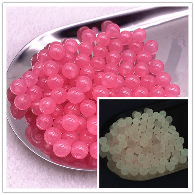 50pcs/lot  Strong Luminous Beads Glow In The Dark Fishing Loose Spacer Beads for Jewellery Marking DIY Necklace Bracelet