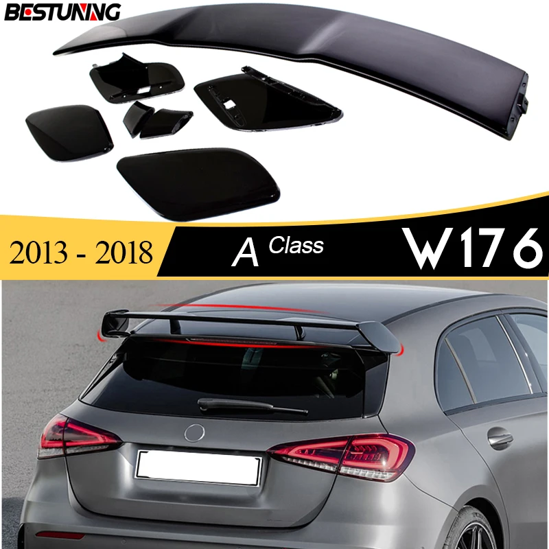 Bestuning High Gloss Black A45 Style Tetto Posteriore Alettone Auto Per Mercedes Una Classe 2013 - 2018 Un 180 Un 200 Un 250 Un Un 45 Amg