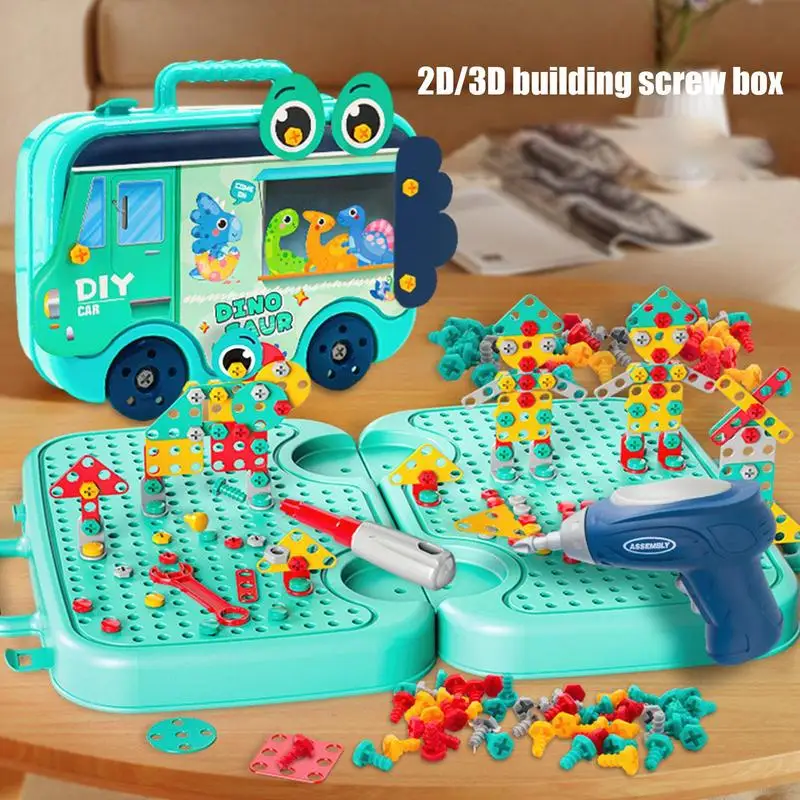 

Набор инструментов с имитацией винта и электрической дрелью, 3D Сборка «сделай сам» для разборки, строительные блоки, модель пазла, игрушка для детей, подарок