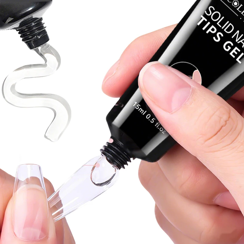 NICOLE DIARY Super Strong Solid Nail Glue Gel Durable Nail Tips Gel for Press On Nails Manicure Extension Long Lasting Varnish