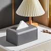 Waterproof Leather Texture Tissue Box Cover Napkin Holder Wet Paper Case Living Room Car Organizers Desk Storage 5